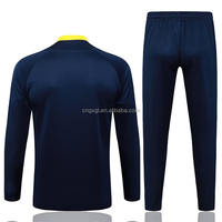 Grosir setengah ritsleting kustom baju olahraga lengan panjang Jersey Jogging pakaian olahraga pria anak muda tim sepak bola pakaian latihan