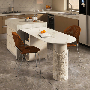 Bàn Ăn Phong Cách Ý hiện đại cao cấp đơn giản đá phiến Bàn bar sang trọng với thiết kế ban đầu Internet người nổi tiếng yêu thích - Product Image 2