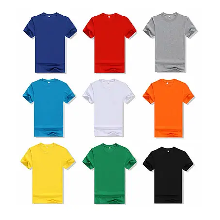 고품질 50% 폴리 에스테르 50% 면 라운드 칼라 티셔츠 반팔 작업 옷 사용자 정의 로고 OEM 셔츠 티셔츠