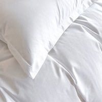 Parure de lit hôtelière moderne trois pièces en tissu doux anti-boulochage de couleur unie pour lits Queen et King Size, vente en gros