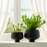 Pots à fleurs en céramique écologiques au design unique YBH pour les succulentes noires et les plantes d'intérieur, utilisation en jardin et en extérieur/intérieur