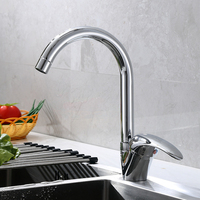 Robinet de cuisine monocommande en laiton chromé, pivotant à 360 degrés, pour eau chaude et froide, pour évier domestique