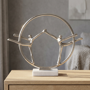 Jaffs Exports Modern Aluminium <b>Figurative</b> Sculpture Circular Design Handmade Eco-Friendly Durable Artistic Tabletop Decor for - Product Image 2