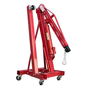 2 Ton Hydraulic Folding Engine Crane Stand Hoist Lift Jack with Wheels Workshop Engine Crane
