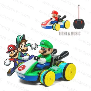 cool gift for boys super hot toy mario karting remote control 360 degree rotation racing car vehicle toy with light and music