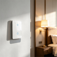 Interrupteur intelligent WiFi Tuya WHX02 2 voies efficace, contrôle via application Android, charge maximale 1000W, commande vocale Alexa Google Home, sans neutre