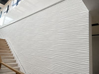 Panneaux muraux décoratifs 3D en GRG, revêtement intérieur personnalisé à relief ondulé pour hôtel, bureau, villa, projet