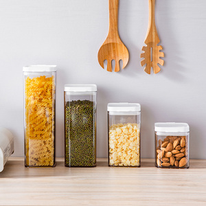 Conteneur de stockage en plastique PET de marque <span class=keywords><strong>Metka</strong></span>, design moderne, avec couvercle, résistant au congélateur, pour le stockage des grains de café dans la cuisine, capacité de 1100 ml, en stock - Product Image 5
