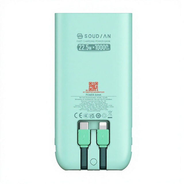 Fast Charging 10000mAh Li-Polymer Rechargeable Power Bank 22.5W Universal Compatibility 2-in-1 Quick Charger for Shared Use