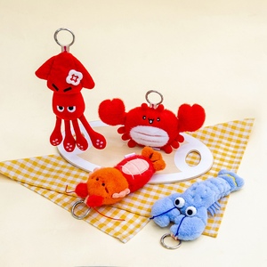 Porte-clés en peluche mignon de fruits de mer (<span class=keywords><strong>crabe</strong></span>, crevette, abalone, cuisse de poulet) pour accessoires de sac à dos - Product Image 2