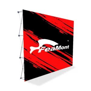 FEAMONT-Equipo de publicidad portátil, soporte de aluminio, pantalla emergente, 3x4