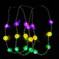Collier LED lumineux coloré avec grande boule de 3 cm, accessoires d'ambiance pour diverses fêtes, personnalisable et emballé individuellement