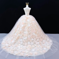Robe de mariée Jancember JFH172, magnifique robe de mariée en tulle ivoire sans bretelles, fleurs 3D