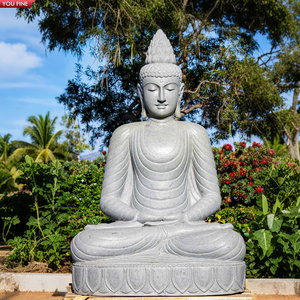 YOUFINE Statue <span class=keywords><strong>de</strong></span> <span class=keywords><strong>Bouddha</strong></span> méditant <span class=keywords><strong>en</strong></span> marbre noir naturel populaire, décoration <span class=keywords><strong>de</strong></span> <span class=keywords><strong>jardin</strong></span> zen extérieur <span class=keywords><strong>pour</strong></span> patio - Product Image 1