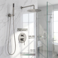Système de douche moderne de haute qualité en acier inoxydable 304, ensemble de douche mural à effet pluie avec poignée unique et finition brossée douce