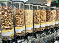 Nouveauté Boîte d'alimentation en plastique en vrac Conteneur d'affichage d'épices en acrylique Boîtes à bonbons Distributeur d'aliments pour céréales et noix pour magasin