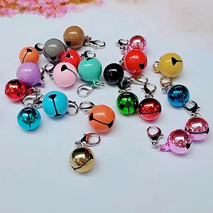 DIY Metal artesanía gato perro árbol de Navidad mascota niños cascabeles Multicolor Mini pequeño latón llavero campanas con cierres - Product Image 1