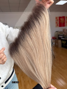 SHY Topper per capelli umani con pizzo frontale, Ombre, Capelli Vergini, Estremità Pieno, Alta Qualità per la Perdita di Capelli sulla Fronte Donna - Product Image 1