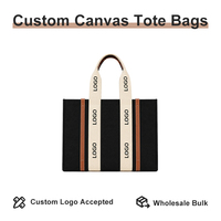 Sac fourre-tout en toile structuré personnalisé avec poignée supérieure, sangle en sangle contrastante, impression de logo personnalisée, broderie, taille personnalisable
