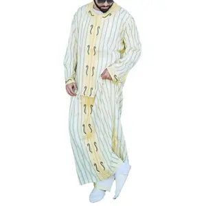 남자의 린넨 XXXL 아바야 원피스 느슨한 자리 풀오버 이슬람 국가 스타일 가운 셔츠 새로운 디자인 결혼식 중동 이슬람