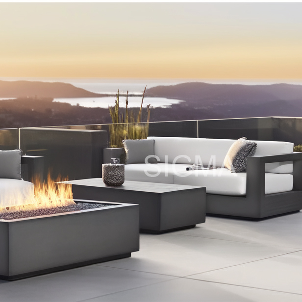 All Weather Outdoor Patio Aluminium Sofa Set Powdercoated Outdoor Sofa Set Aluminium