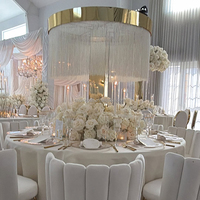 SMOOTH Nouvelle Offre Promotionnelle : Support à Fleurs Personnalisé en Acier Inoxydable Doré de 120 cm de Haut, Centre de Table pour Mariages et Événements