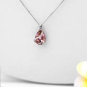 Collares de Plata de Ley 925 con Piedras Preciosas, Diseño de Gota de Agua, Colgante Personalizado Directamente de Fábrica de Joyería, Collares con Baño de Rodio - Product Image 6