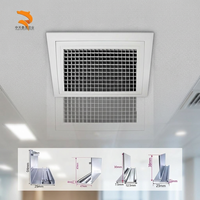 Grille de retour d'air HVAC à motif alvéolé uniforme en alliage d'aluminium de haute qualité, excellente résistance à l'humidité et aux gouttes pour une utilisation optimale