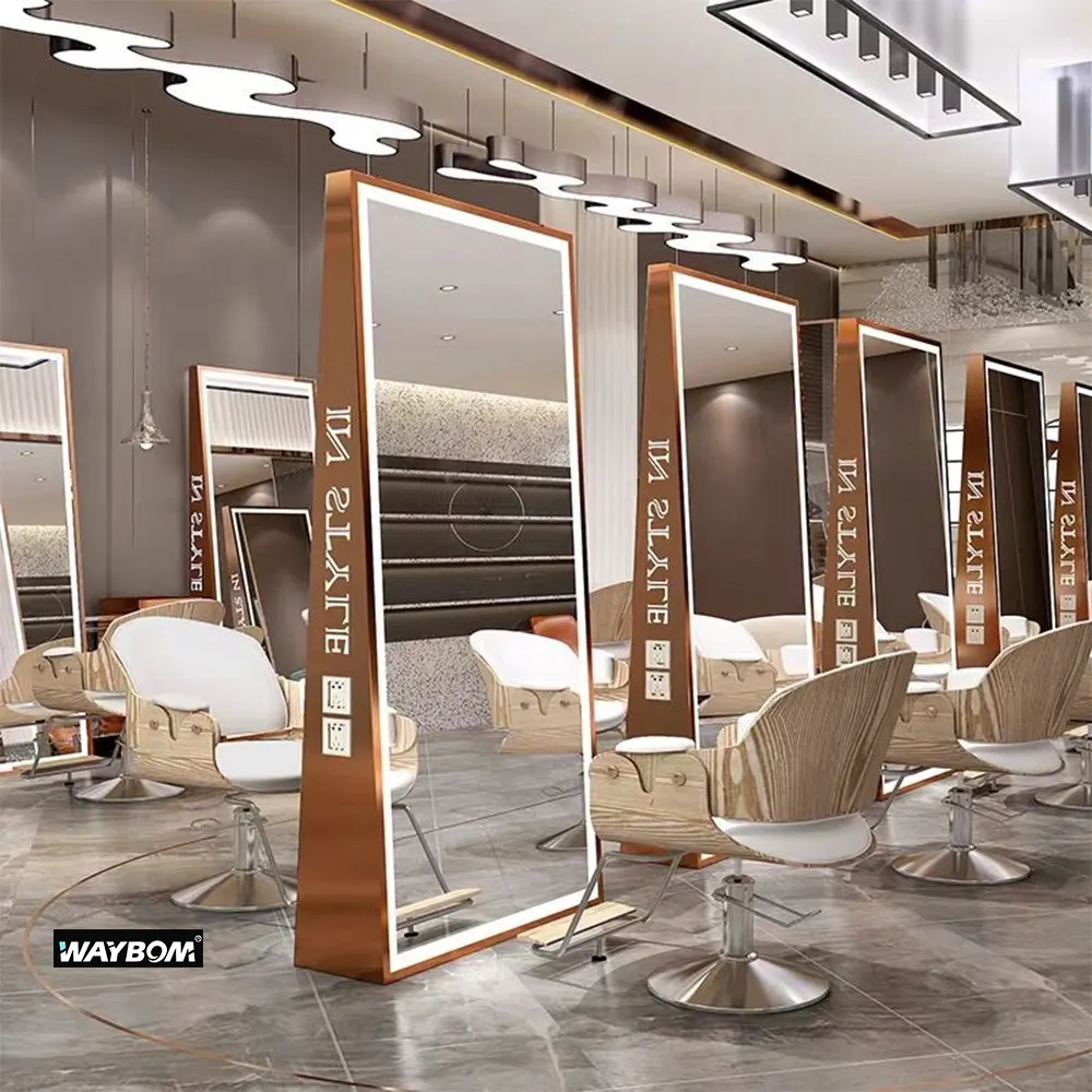 Hotel Full Length Hairdressing Led Bathroom Lights Salon Mirror Beauty Salon