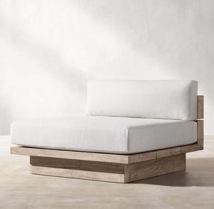 Chaise longue de jardin en teck populaire pour l'extérieur, chaise sans accoudoirs en bois massif - Product Image 1