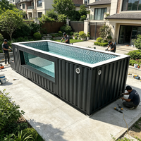 Piscine en conteneur maritime de 20 pieds en fibre de verre avec fonction spa pour extérieur et jardin