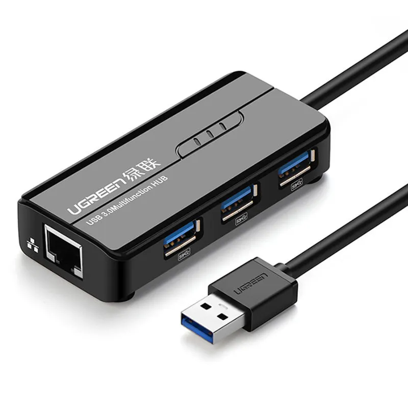 UGREEN USB Ethernet USB 3.0 RJ45 HUB bilgisayar için Xiaomi Mi kutusu 3/S Set-top Box ethernet adaptörü ağ kartı USB Lan