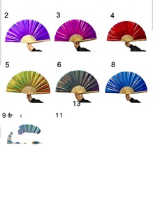 Abanico de Mano Plegable de Bambú y PVC Holográfico de Alta Calidad de 33 cm para Fiestas - Product Image 6