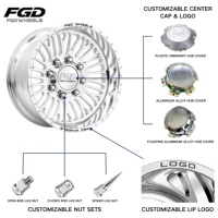 Jantes forgées FGD 8 10 trous avec capuchons flottants 24x12 24x14 26x12 26x16 26x14 8x6.5 8x170 8x180 pour F250 Chevy Ram 3500