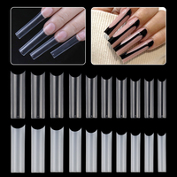 Clair naturel 500 pièces sac XXL demi-couverture tuyau d'eau pointes d'ongles carré C courbe appuyer sur les pointes d'ongles demi-couverture C courbe pointe d'ongle