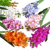 Bunga Hyacinth 3D Print Lichao 30 Tangkai, Bunga Artifisial Karet Lembut untuk Dekorasi Pernikahan, Rumah, dan Luar Ruangan