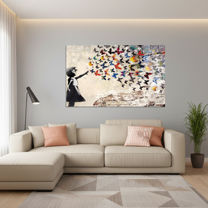 Impresión Vibrante de Arte Urbano en Lienzo: Decoración Moderna para el Hogar, Arte en Vidrio Templado - Product Image 3