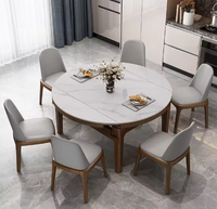 Ensemble de table à manger en bois de style moderne Offres Spéciales Design simple 6 chaises extensibles disponibles différentes couleurs pour l'application de salle à manger
