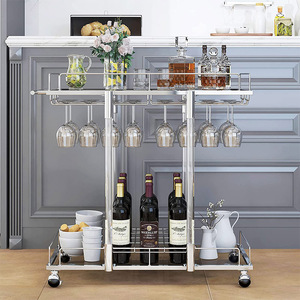 High Quality Acrylic and Metal Bar Cart Metal Wine Drink Service <strong>Trolley</strong> - Product Image 3