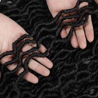 Extensions de cheveux synthétiques Gypsy Locs 3 tons 18 pouces 24 mèches, ondulées bouclées, style Goddess Wave