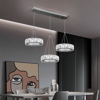 Lustre moderne en cristal chromé à trois lumières personnalisé, luminaire suspendu pour hôtel et décoration intérieure