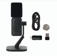 Kit de support de microphone de bureau AMARAN, microphone de bureau sans fil pour l'enregistrement de diffusions en direct, de podcasts et de créations vidéo quotidiennes