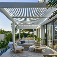 Kits de système de toit persienne étanche avec stores électriques jardin bioclimatique aluminium Pergola Gazebo Pergola Gazebo Pavilion