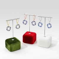 Boucles d'oreilles créoles pendantes QX personnalisées en argent sterling 925 plaqué or 18 carats avec zircon cubique bleu, fermoir à levier, pour femmes, vente en gros, usine OEM