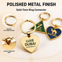 Porte-clés en métal personnalisé, alliage de zinc, plaqué or brillant, cœur, triangle, impression UV, porte-clés en émail pour cadeau de luxe