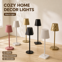 Lampe de table LED à commande tactile, 3 températures de couleur, gradation progressive, rechargeable, portable, pour chambre à coucher, salon, restaurant, bar