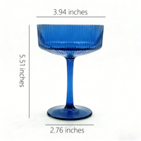 Verres à coupe en plastique côtelés simples, style américain moderne, collection haut de gamme, verres à vin pour coupes et verres à martini