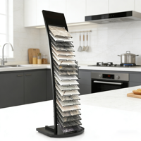 Présentoir personnalisé en pierre de quartz, support vertical en métal pour échantillons de carreaux en granit et marbre