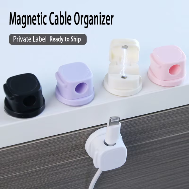 New Adjustable Under Desk Cable Management Magnetic Cable Clips for Office Computer Wire Basket Organizer