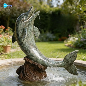 Grande <span class=keywords><strong>Fontana</strong></span> d'Acqua in Bronzo a Forma di Delfino con Tema Animale Moderno, Realizzata con Tecnica di Fusione per <span class=keywords><strong>Arte</strong></span> Paesaggistica da Giardino e Oggetto da Collezione - Product Image 4